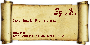 Szedmák Marianna névjegykártya