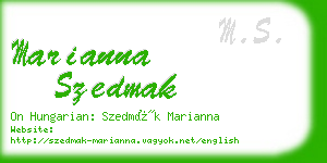 marianna szedmak business card